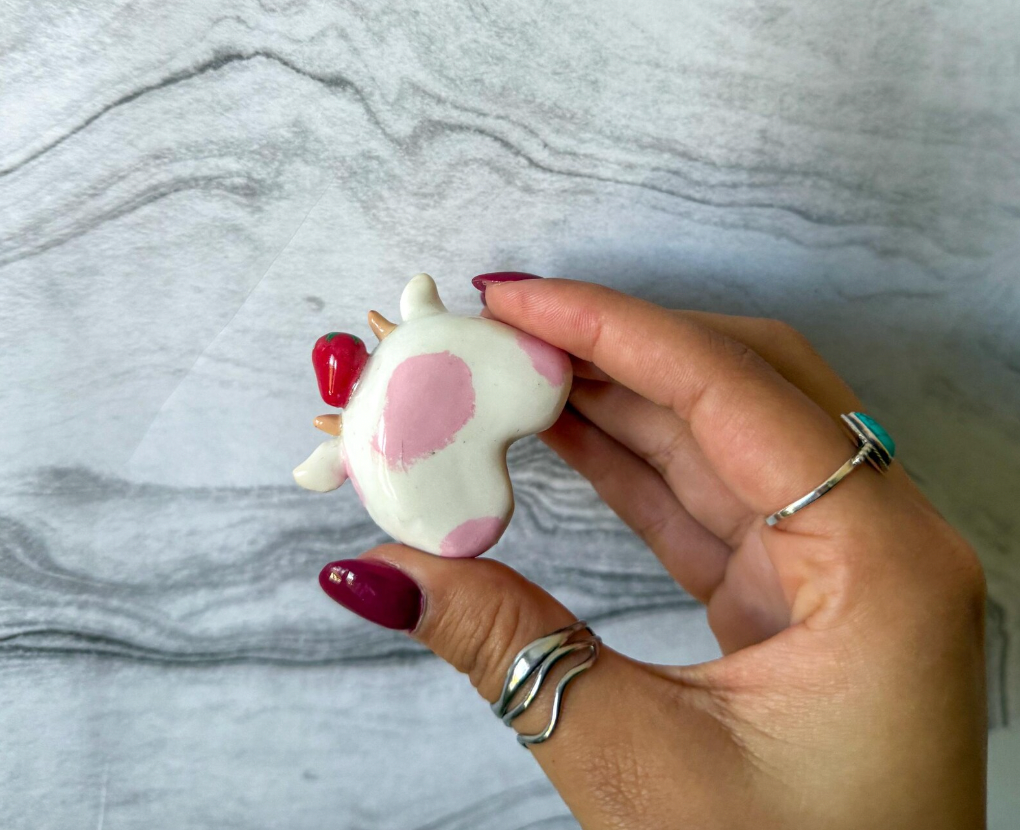Strawberry Milk Cow Desk Friend