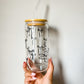 Custom Name Black Bow Glass Cup