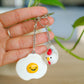 Fried Egg and Chicken Keychain