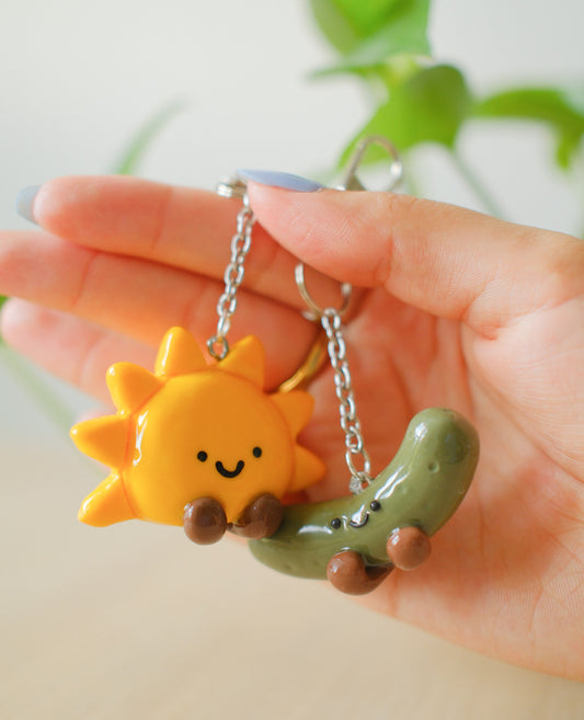 Jellycat Sun and Pickle Keychain