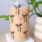 Custom Name Black Bow Glass Cup