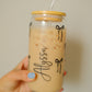 Custom Name Black Bow Glass Cup
