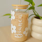 Custom Name Flower Glass Cup