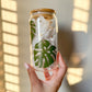 Custom Name Monstera Leaf Glass Cup