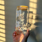 Custom Name Flower Glass Cup
