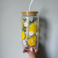 Cute Lemon Print Glass Cup