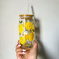 Cute Lemon Print Glass Cup