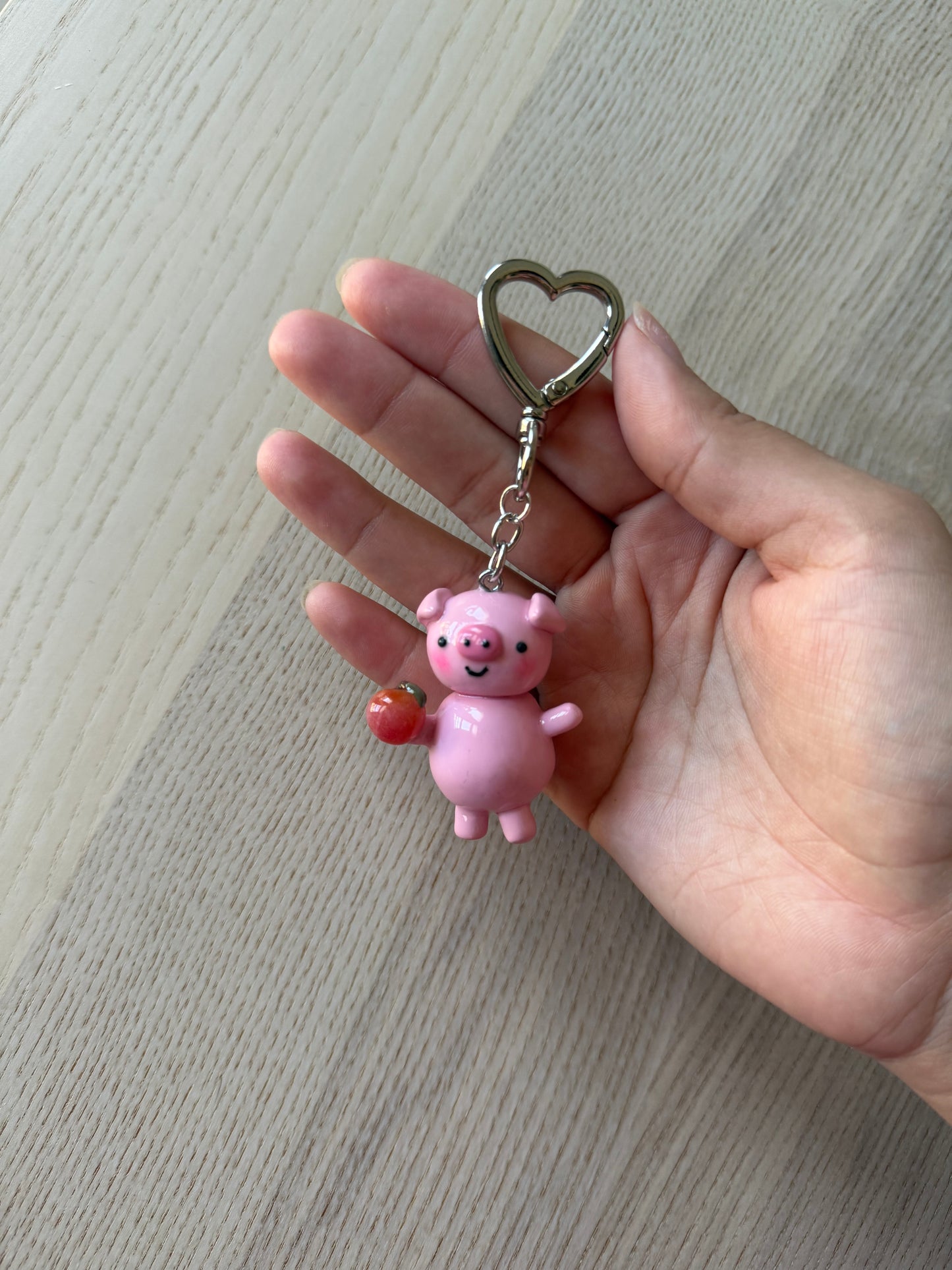 Apple Pig Keychain