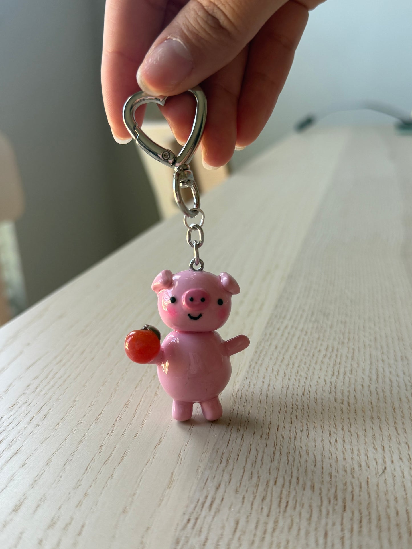 Apple Pig Keychain