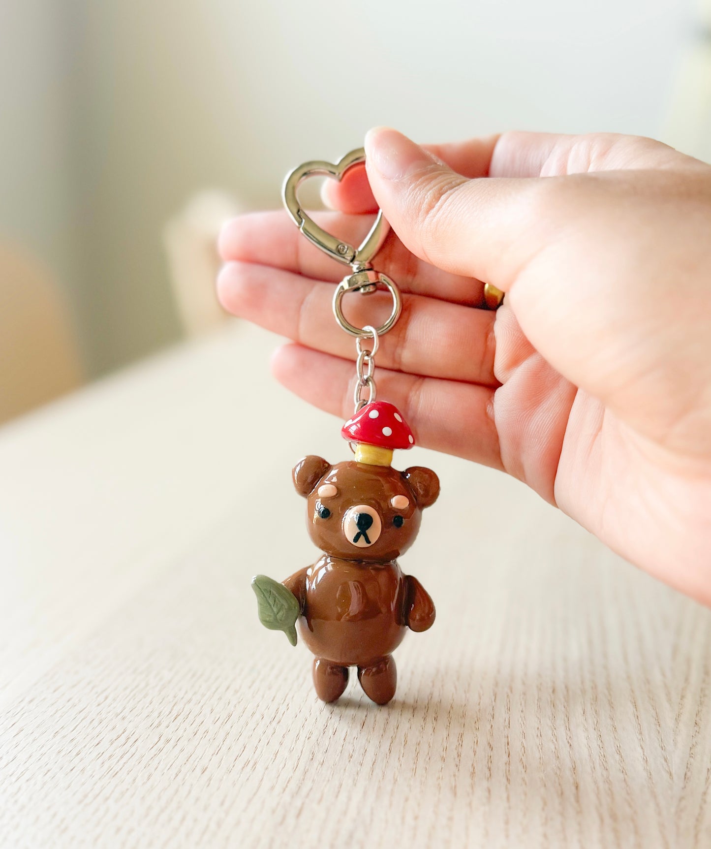 Mushroom Bear Keychain