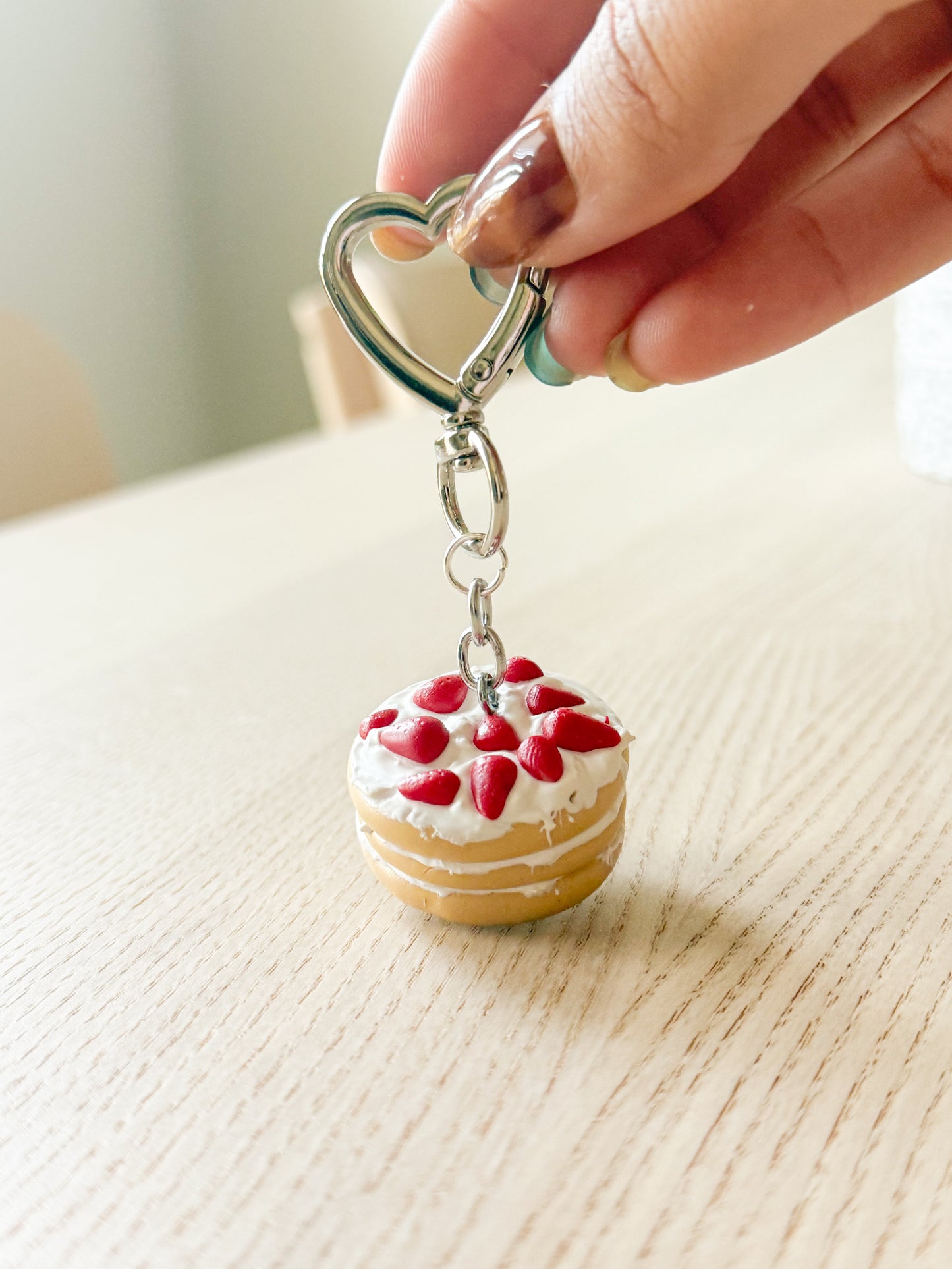 Berries and Cream Cake Keychain