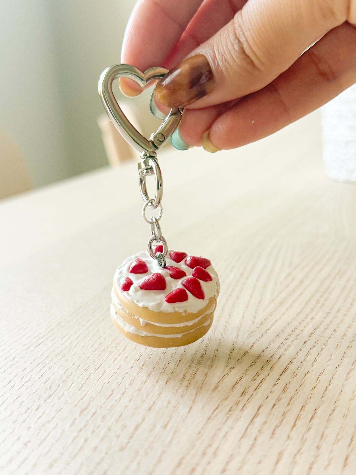 Berries and Cream Cake Keychain