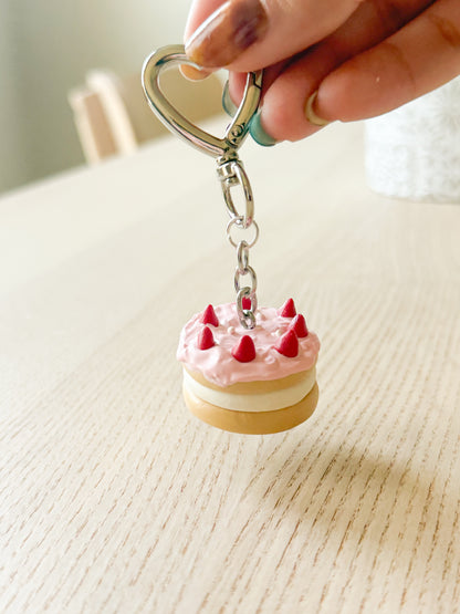 Berries and Cream Cake Keychain