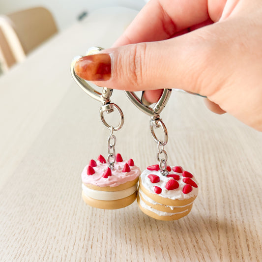 Berries and Cream Cake Keychain