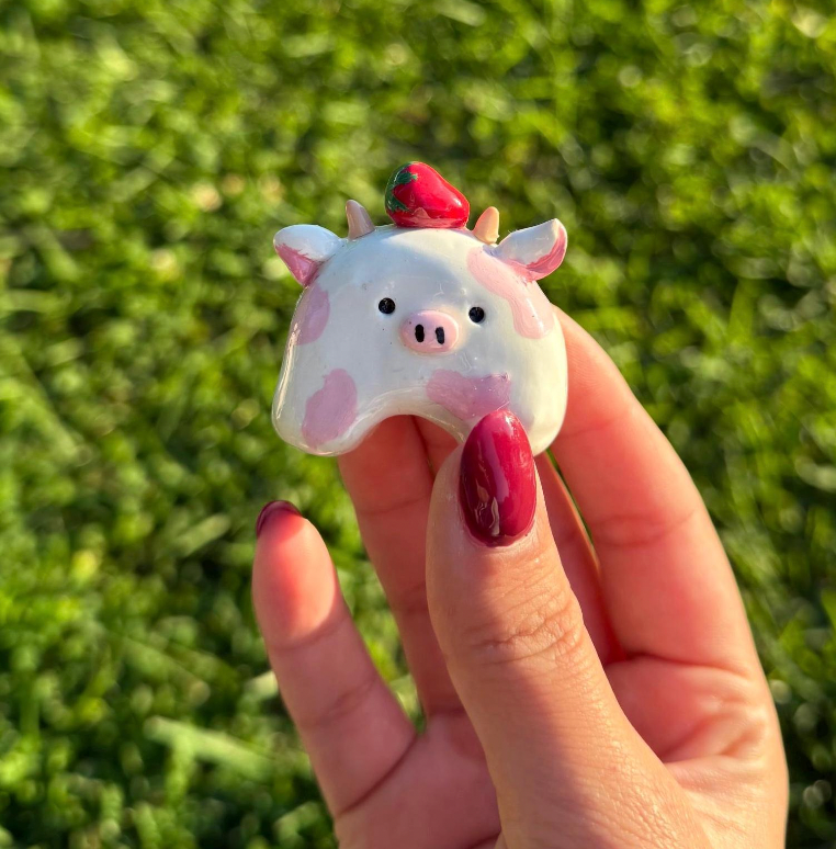 Strawberry Milk Cow Desk Friend