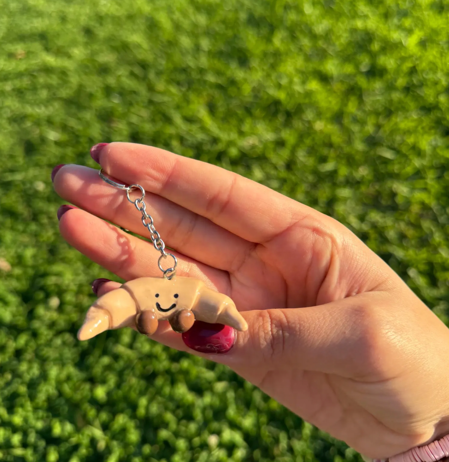 Croissant Jellycat Keychain