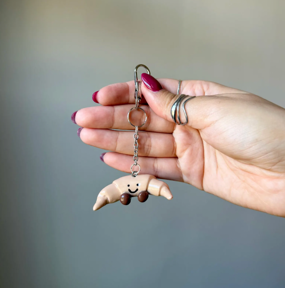 Croissant Jellycat Keychain