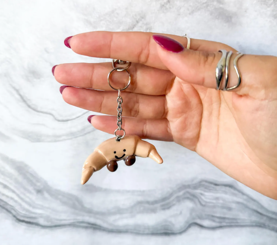 Croissant Jellycat Keychain