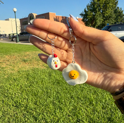 Fried Egg and Chicken Keychain