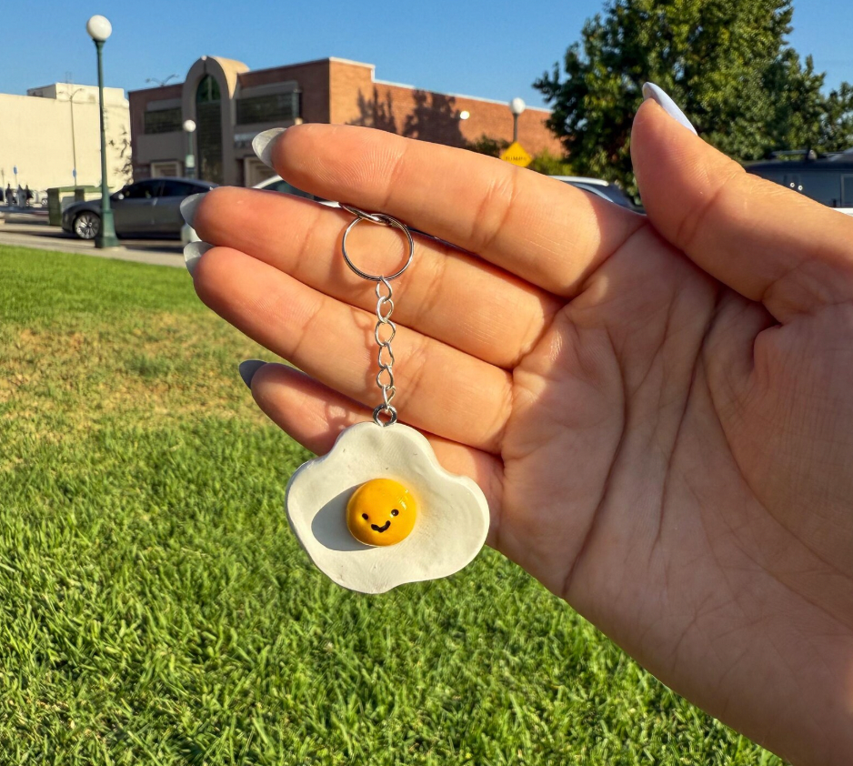 Fried Egg and Chicken Keychain