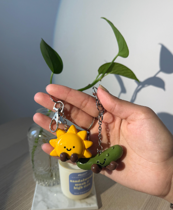 Jellycat Sun and Pickle Keychain