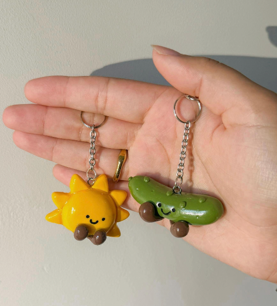 Jellycat Sun and Pickle Keychain