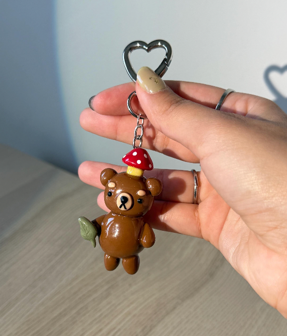 Mushroom Bear Keychain