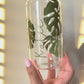 Custom Name Monstera Leaf Glass Cup