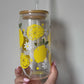 Cute Lemon Print Glass Cup
